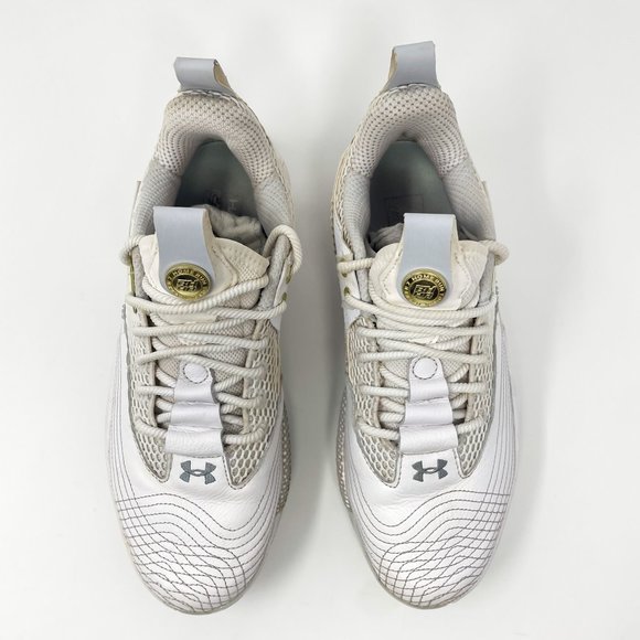 Under Armour Men's Harper 7 ST Baseball Metal Cleat 3025582-100 White/Gold SZ 7. - Picture 4 of 13